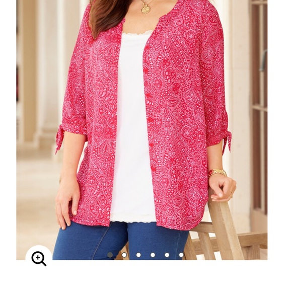 Catherine’s Georgette Buttonfront Tie Sleeve Cafe Blouse. BUNDLE! - Picture 5 of 7